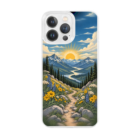 Valley Wildflower Sunrise Trail Clear Phone Case