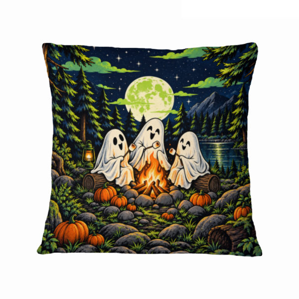 Friendly Ghost Campfire 16×16 Velvet Pillow Cover