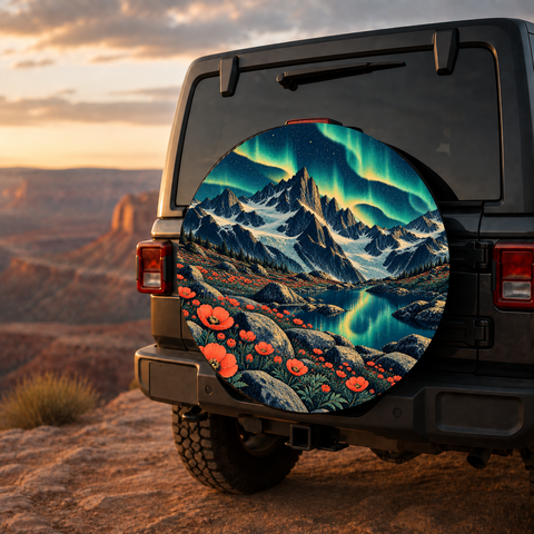 Aurora Alpine Wildflowers Spare Tire Cover