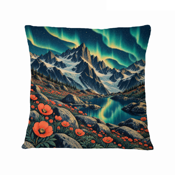 Aurora Alpine Wildflowers 16×16 Velvet Pillow Cover