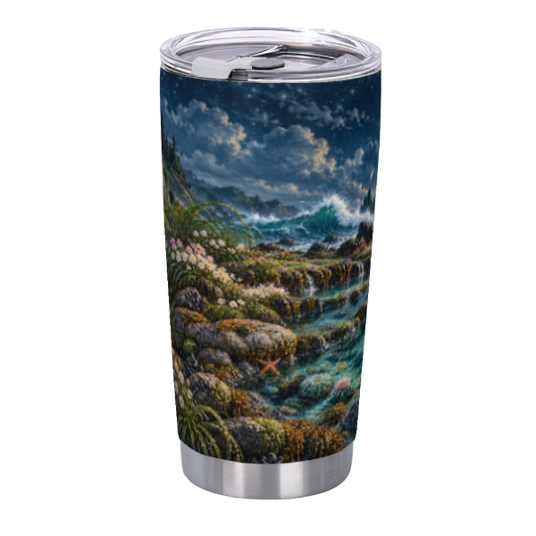 Whale Coast Tidal Garden 20 oz Insulated Straw Tumbler