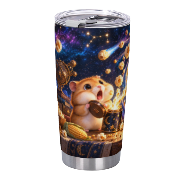 Hamster's Popcorn Universe 20 oz Insulated Straw Tumbler