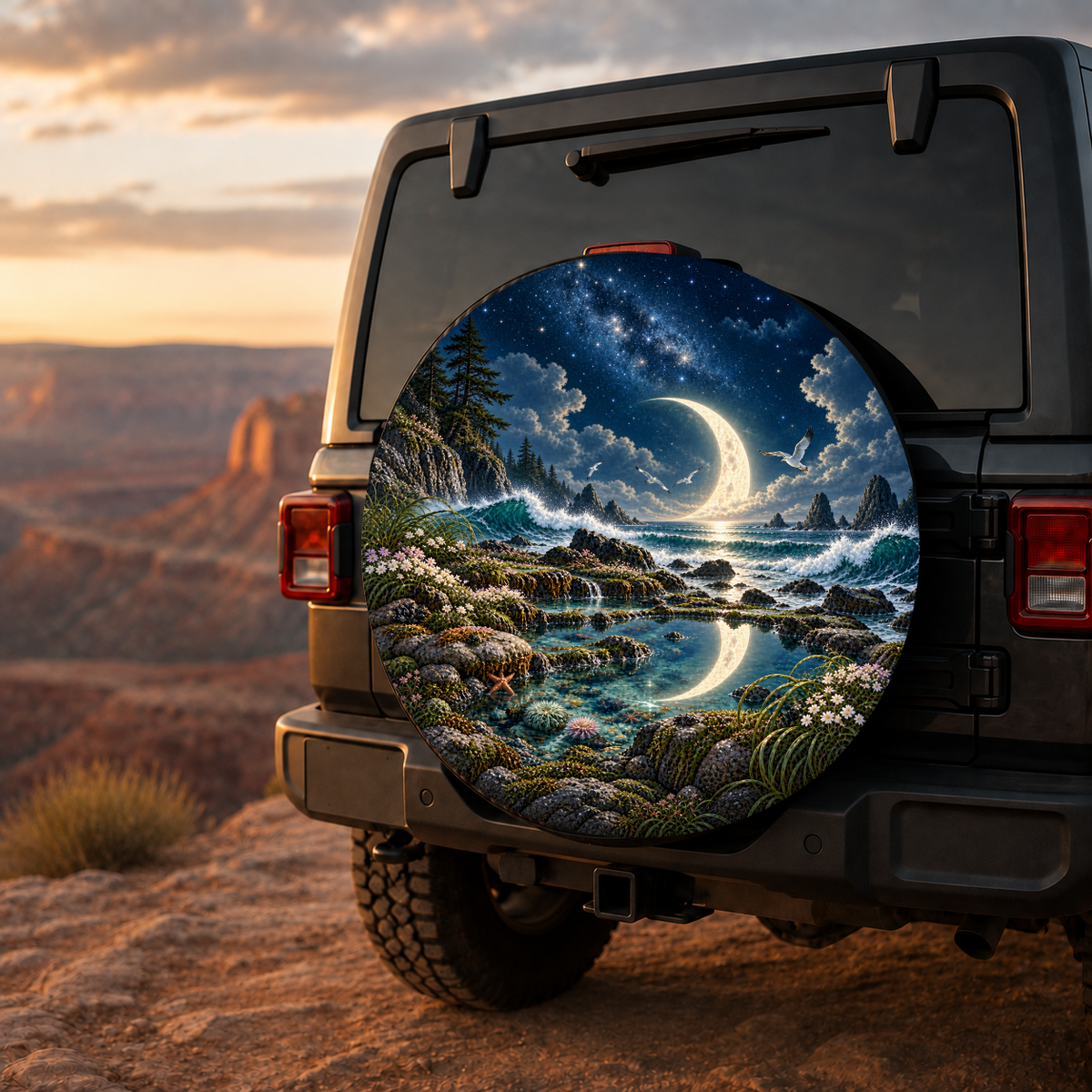 Whale Coast Tidal Garden Spare Tire Cover