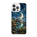 Whale Coast Tidal Garden Clear Phone Case featuring a tidal flower garden unfolding along a whale-shaped coast