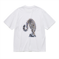 Snow Leopard Crystal Fur Men's Graphic Cotton T-Shirt featuring a snow leopard whose fur melts into crystalline light