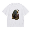 Midnight Greenhouse Bell Men's Graphic Cotton T-Shirt featuring a curious midnight garden scene gathered around a mysterious greenhouse bell